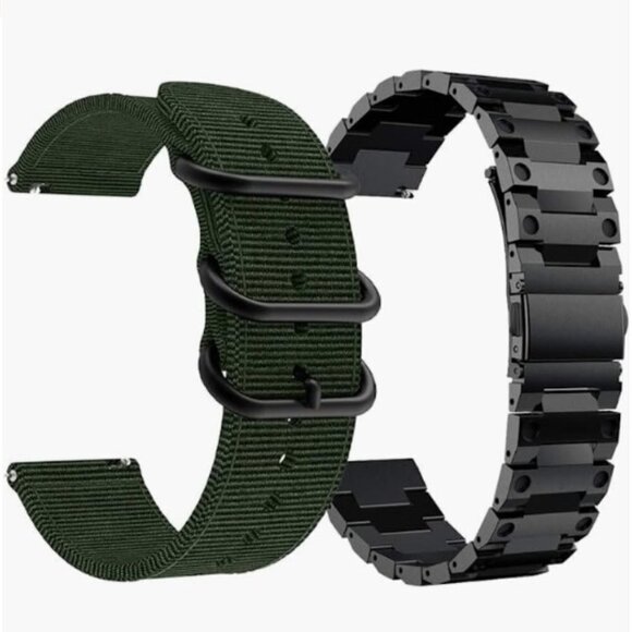 Fossil Men's Gen 6/5E 44mm/Gen 5 Carlyle Watch Band, 2 Pk Woven+Stainless Steel - Picture 2 of 6